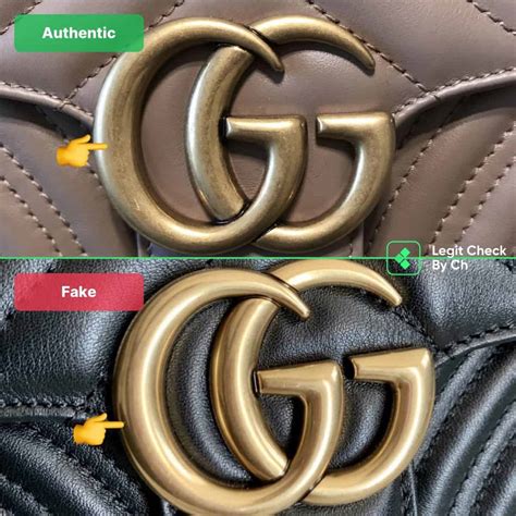 gucci marmont fake vs original|gucci marmont chain strap authentic.